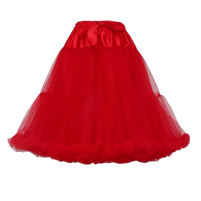 55cm de comprimento branco preto vermelho para cosplay casamento baile tule anágua crinolina underskirt rockabilly balanço tutu saia