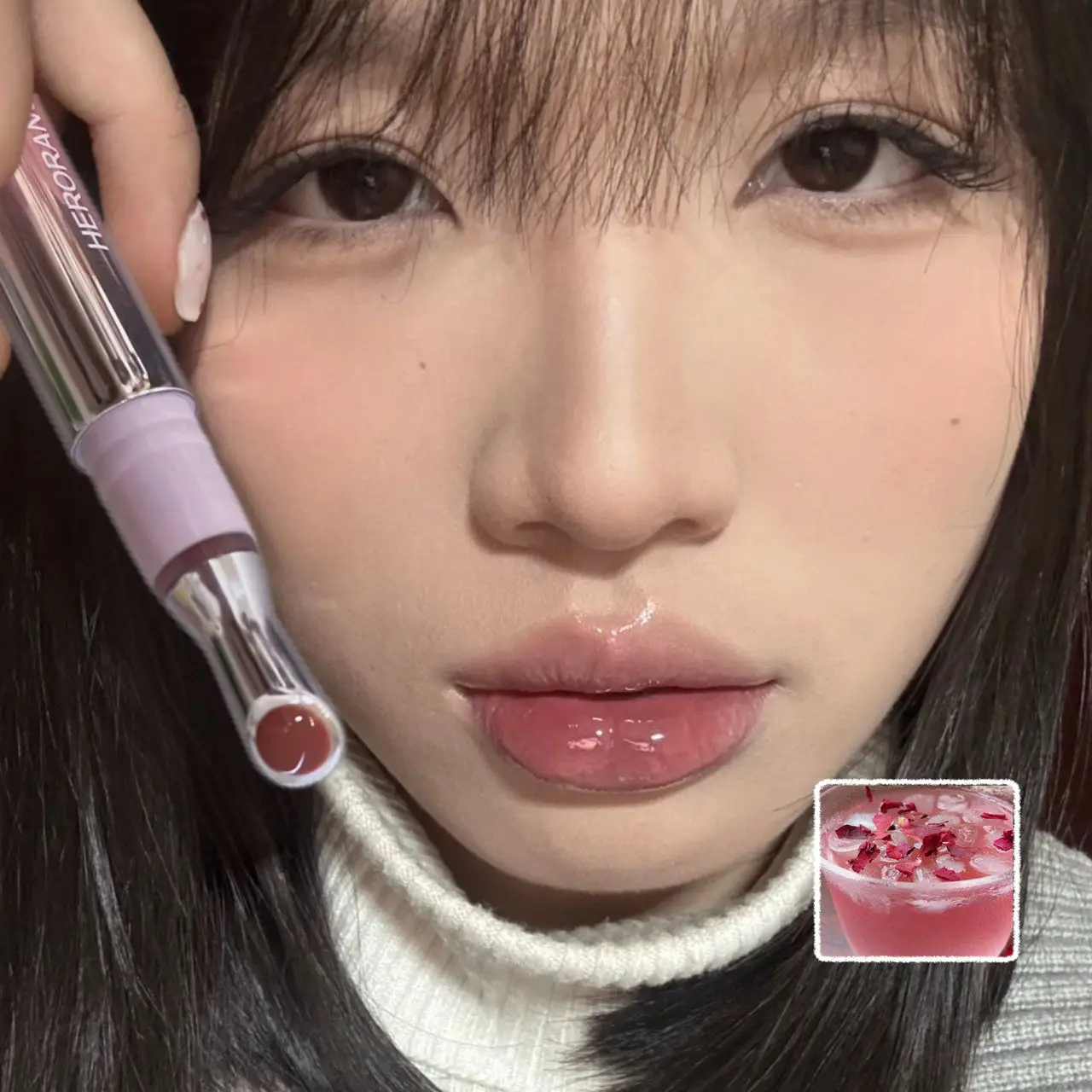 Herorange Diamond Sweet Heart Lip Gloss Hydrating Dewy Glass Lips Shiny Non Sticky Long Lasting