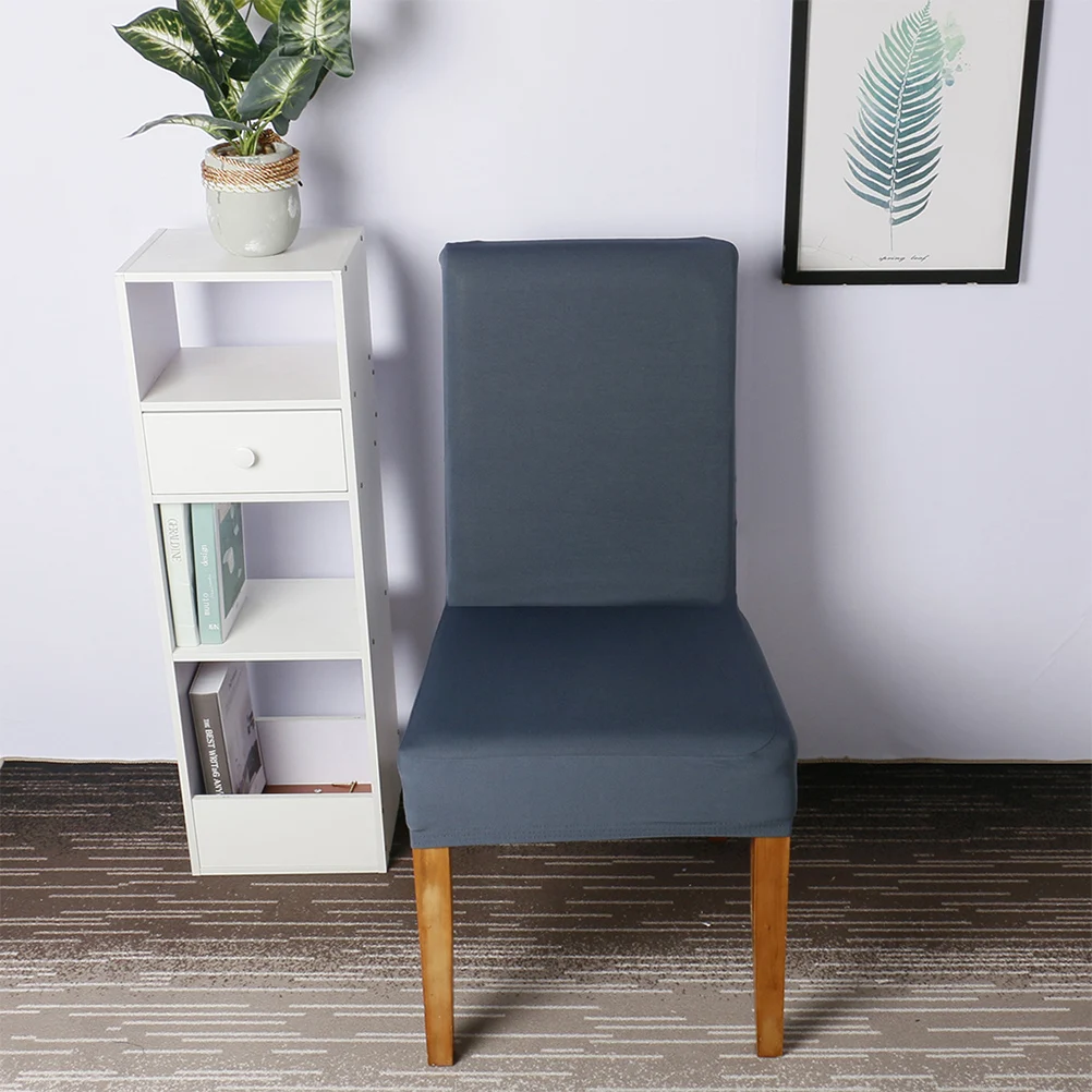 

Dining Chair Cover Stretchable Milk Silk Protector Removable Slipcover Wrinkle Resistant niture Protection Decorative Kitchen
