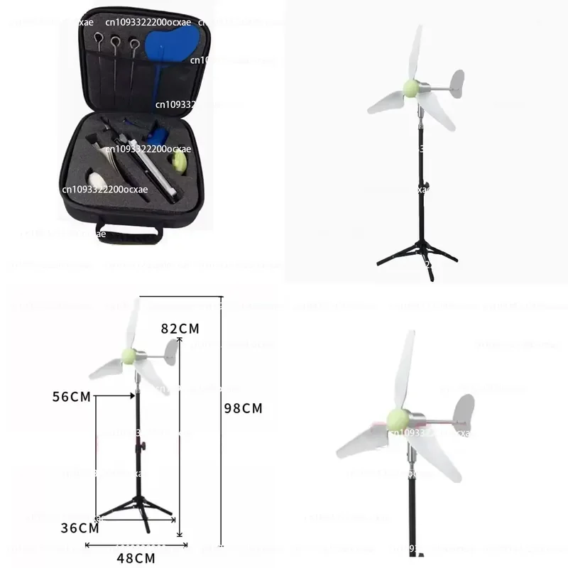 DC 1-24V 200-1500RPM High-End Portable Micro Wind Generator Ironless Generator with Folding Stand and EVA Carrying Bag