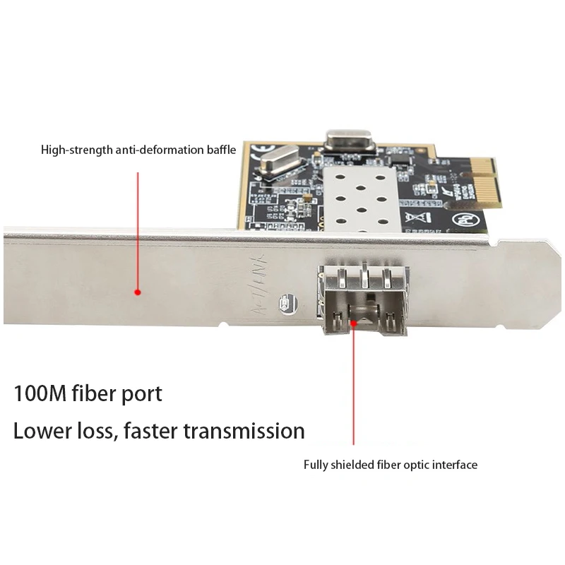 PCIe 100 متر الألياف بطاقة الشبكة المحلية 10/100mbps لعبة PCI-E بطاقة الشبكة محول عالية السرعة الألياف ميناء SFP الألعاب التكيف pci اكسبرس للكمبيوتر