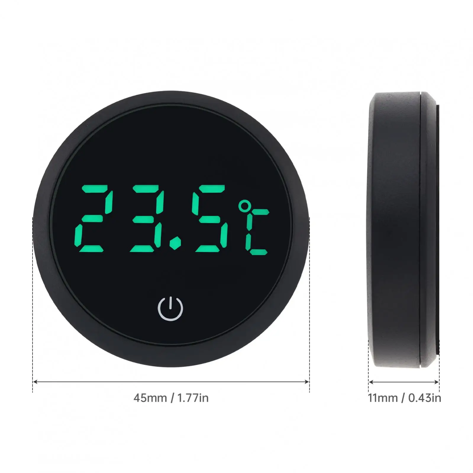 Kabelloses digitales Thermometer in Weiß/Grün/Schwarz mit Grad Celsius, Aquarium-Thermometer mit LED-Anzeige – Detail 8