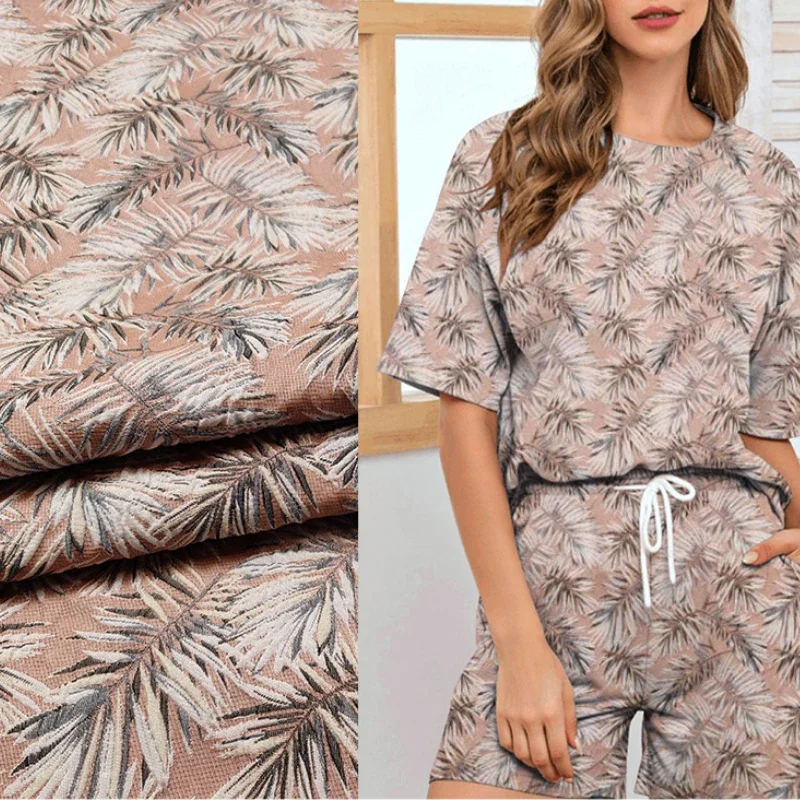 

Оптовая продажа, парча, жаккардовая ткань для одежды, окрашенная в листье, дизайн костюма, одежда, ткань «сделай сам», ткань для шитья по метрам