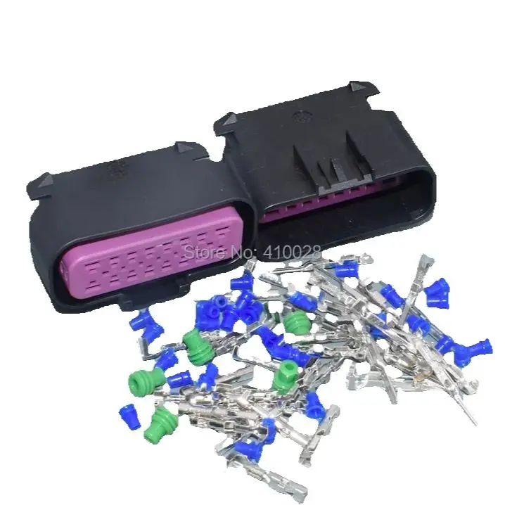 worldgolden 16 Way 1.5mm 2.8mm Black Sealed Male and Female Connector Assembly, Max Current 15A 15326085/15326084