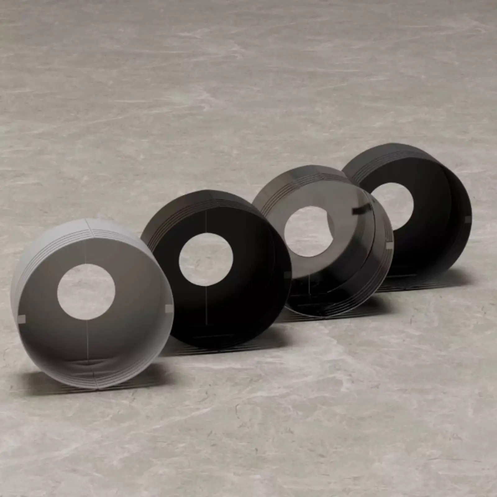 Faucet Escutcheon Plate Decorative Cover with Trimable Base ABS Plastic Two Half Snap Installation for Shower Pipe Gap