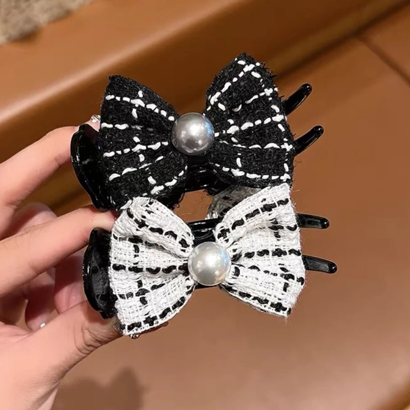 

Trendy Fabric Bow Hair Claw Ponytail Clips Hair Clamp for Women Girls Elegant Headwear Barrette Crab Hairpins Hair Accessories
