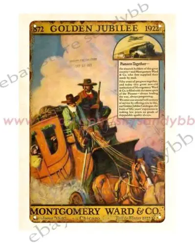 1922 Montgomery Ward catalog cover metal tin sign modern metal wall decor