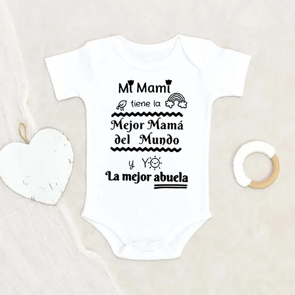 My Mother Has The Best Mother in The World I Have The Best Grandmother Baby Bodysuit Infant Short Sleeve Romper Newborn Jumpsuit