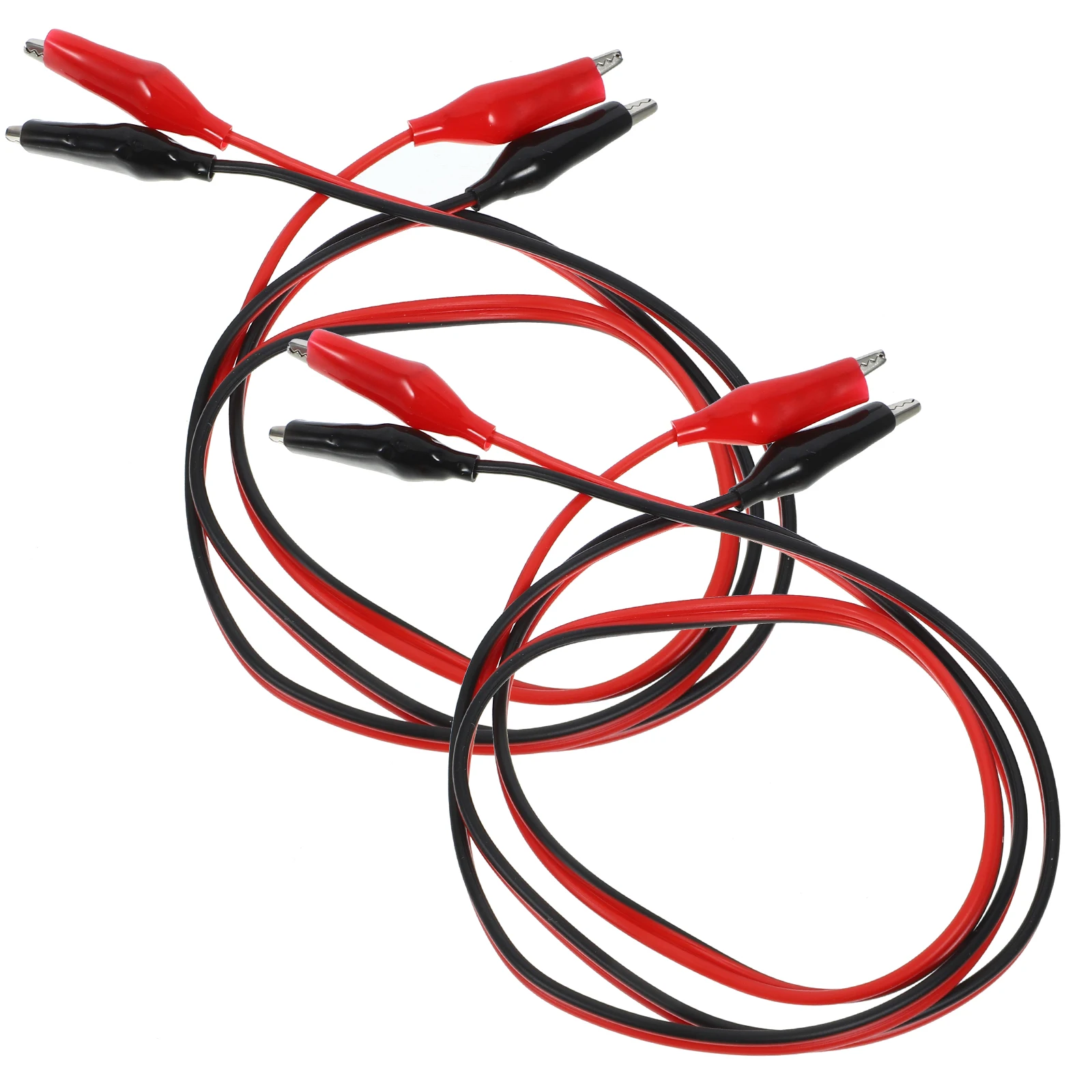 

2pcs Crocodile Clamp Wire Jumper Wires Test Line Red Black 2 Lines 4 Clips Circuit Connection Electrical Testing Experiment