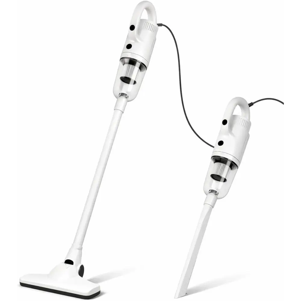 2-in-1 Lightweight Vacuum Cleaner, 400W Suction, Floor Brush & Crevice Tool, 13ft Power Cord, 0.5L Dust Cup, Suitable for Hard F