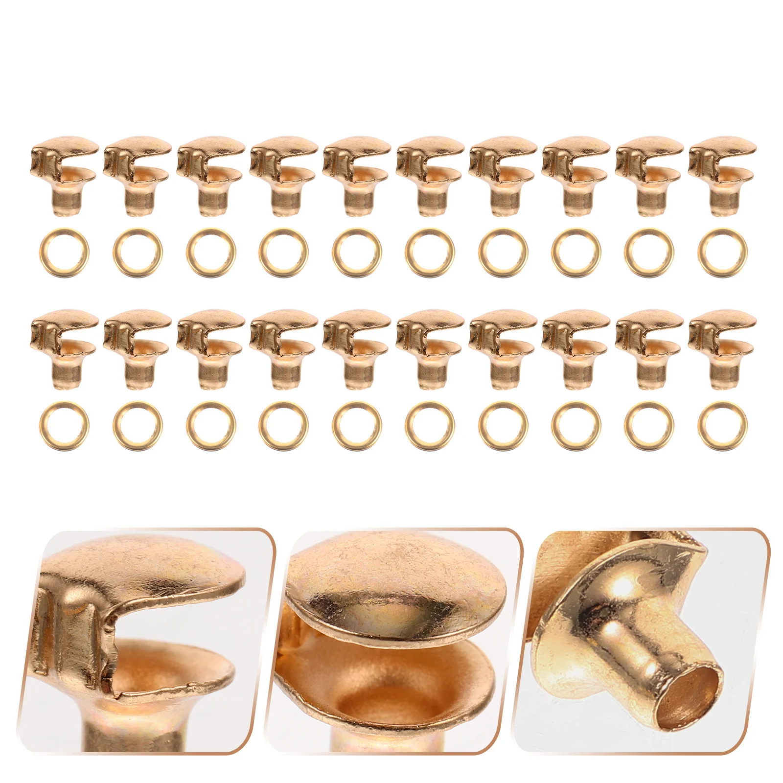 

20Pcs Brass Boot Hooks Shoelace Buckles Set Easy Install DIY Shoe Accessories Boot Hooks Shoelace Buckles Hook with Gasket