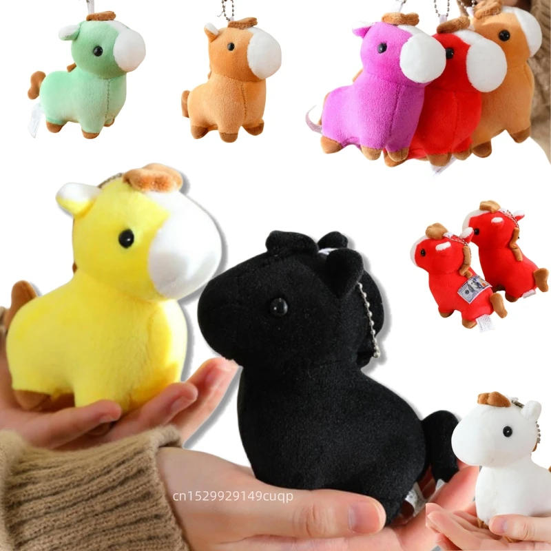 

11 см мультфильм 2026 Новогодняя лошадь плюшевая кукла милая красочная мини-лошадь животное мягкие игрушки украшение дома подарок для детей
