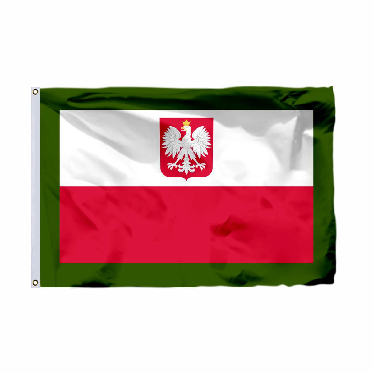 Poland State Ensign Flag Vivid Color and Fade Proof Double Stitched Polish Eagle Flags Polyester with Brass Grommets Home Decor