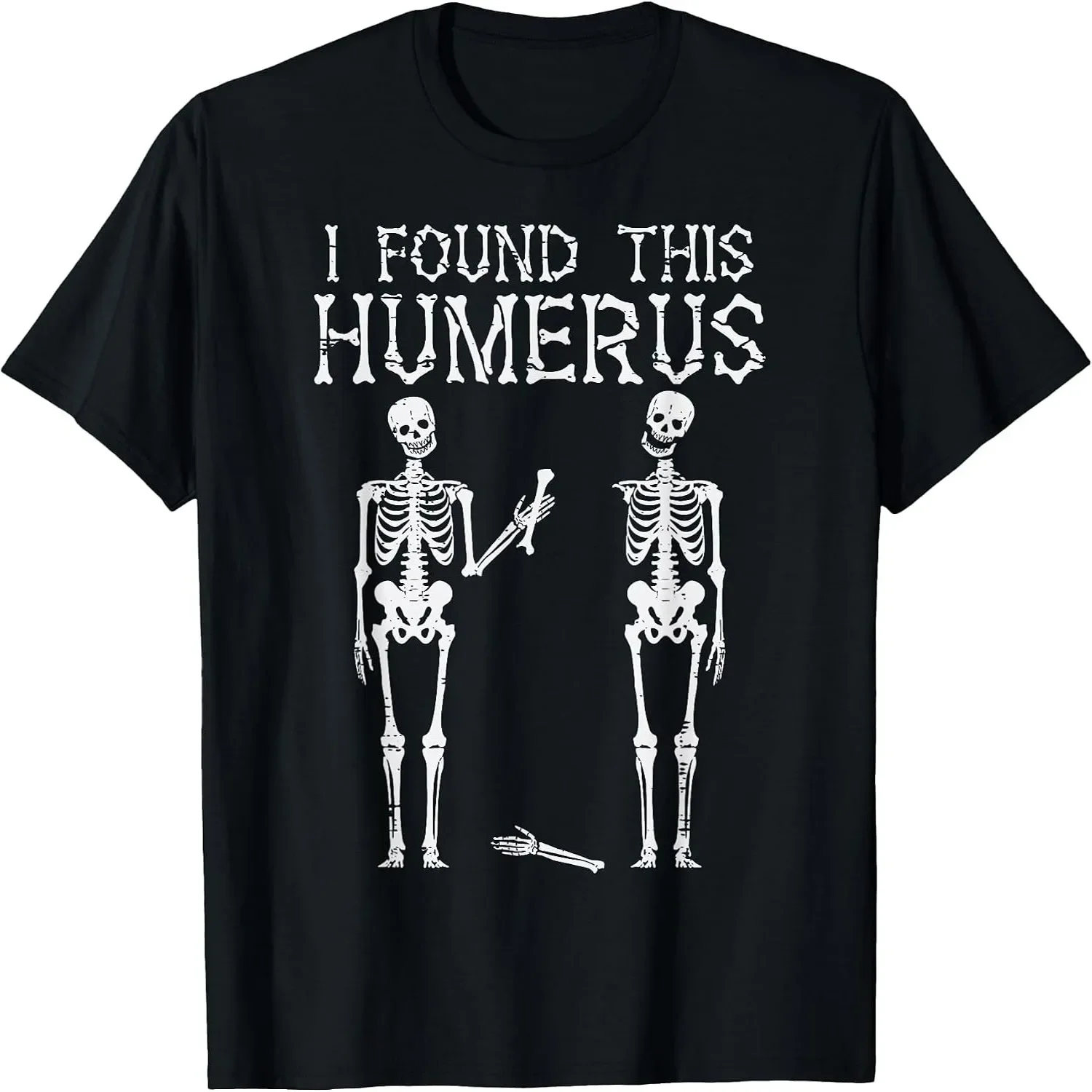 Halloween Skeleton I Found Humerus Funny Costume Women T-Shirt Short sleeve shirt, Retro tee