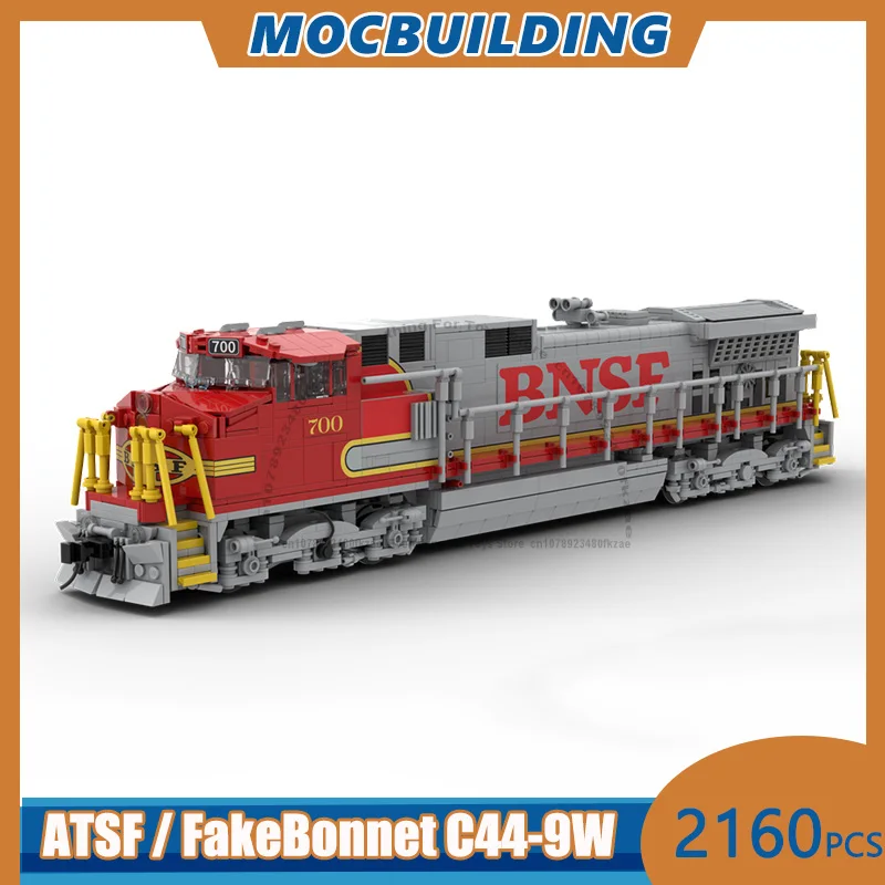 ATSF / FakeBonnet C44-9W Train Model MOC Building Blocks DIY Assemble Bricks Transportation Display Creative Toys Gifts 2160PCS