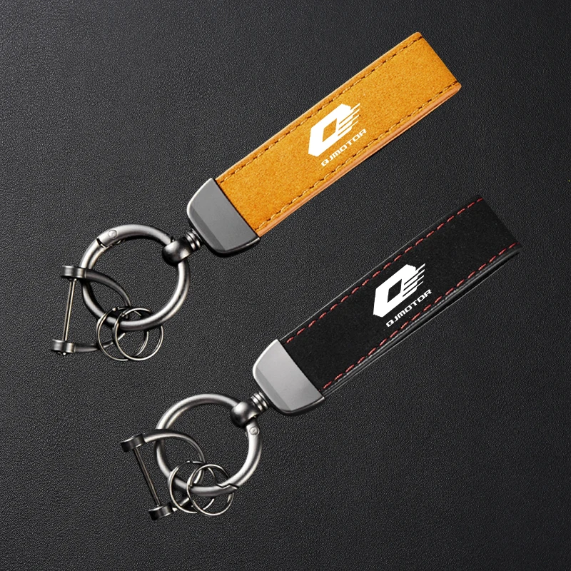 High-Grade Leather Suede Keychain Motorcycle Keyring For QJMOTOR QJ SRT 800 800X 800SX 800SRT SRT Accessories