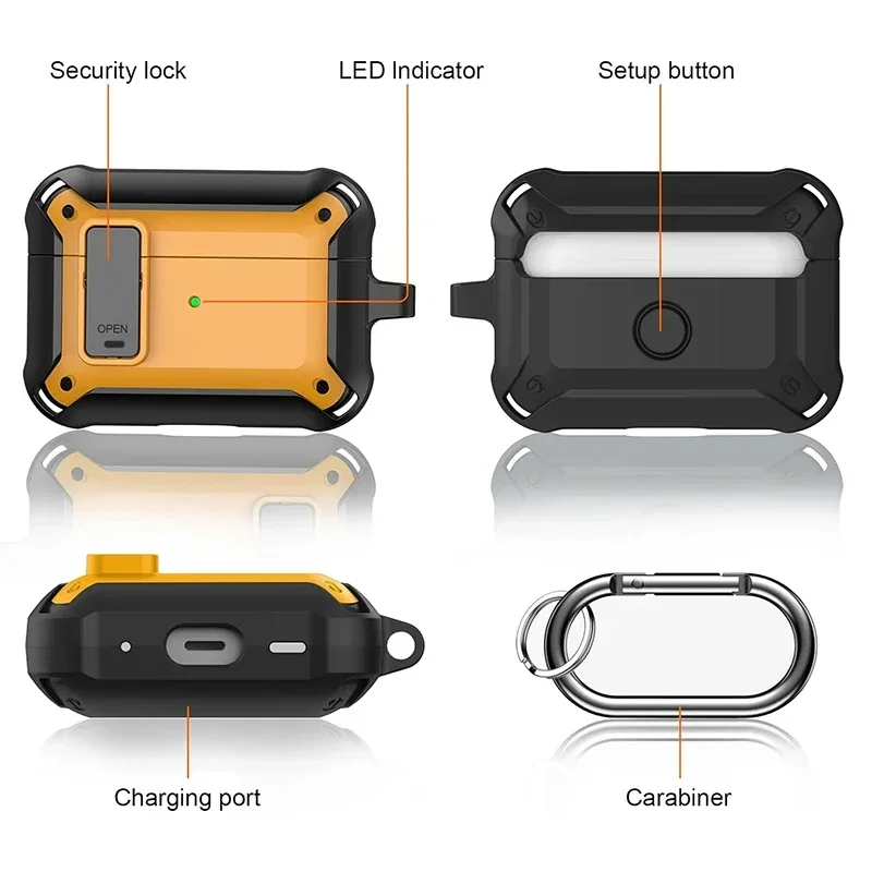 Custodia per Airpods Pro custodia Cover con serratura custodia protettiva compatibile per Airpods Pro 2a 1a generazione per Air Pods Pro 2 Case