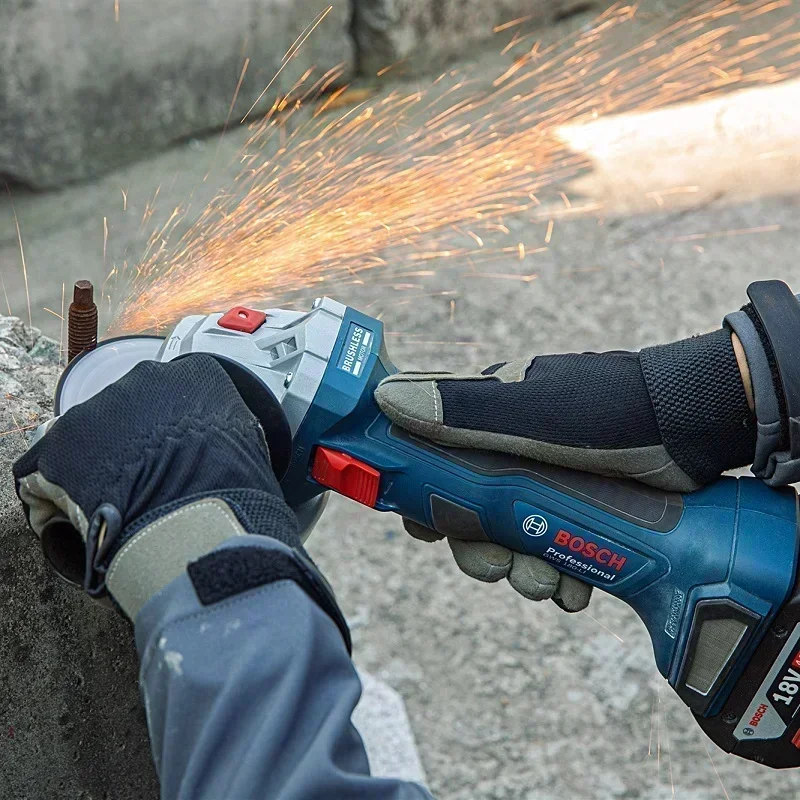 BOSCH GWS 180-LI Cordless Angle Grinder Brushless Motor 100MM Rechargeable Portable Cutting Machine Polisher 18V Grinding Tools