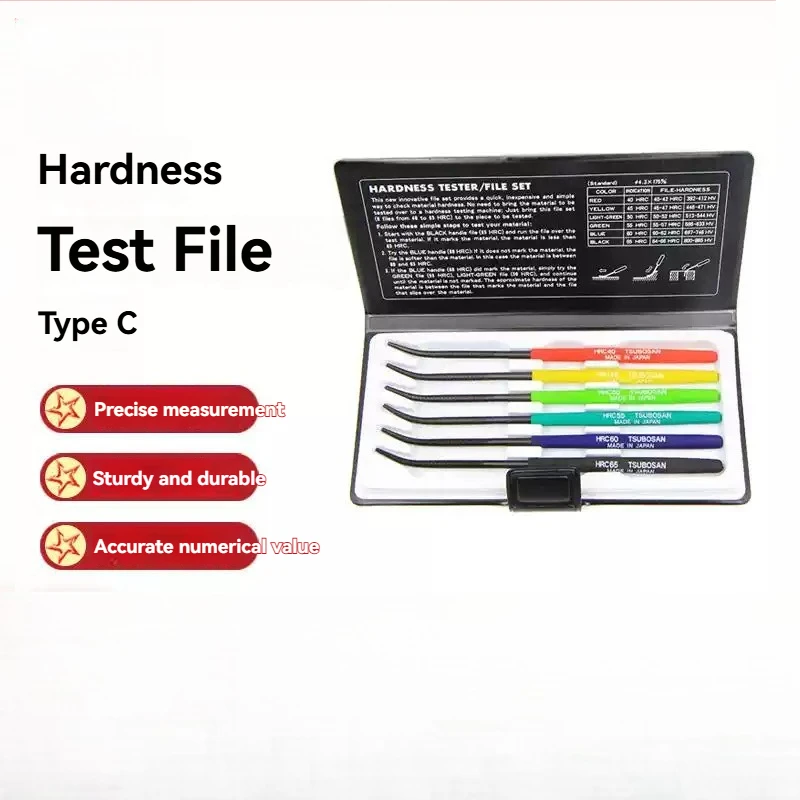 HRC40‑65 Hardness Testing File 6‑Piece Set, Gourd Brand Hardness Tester Testing File For Material Hardness Detection