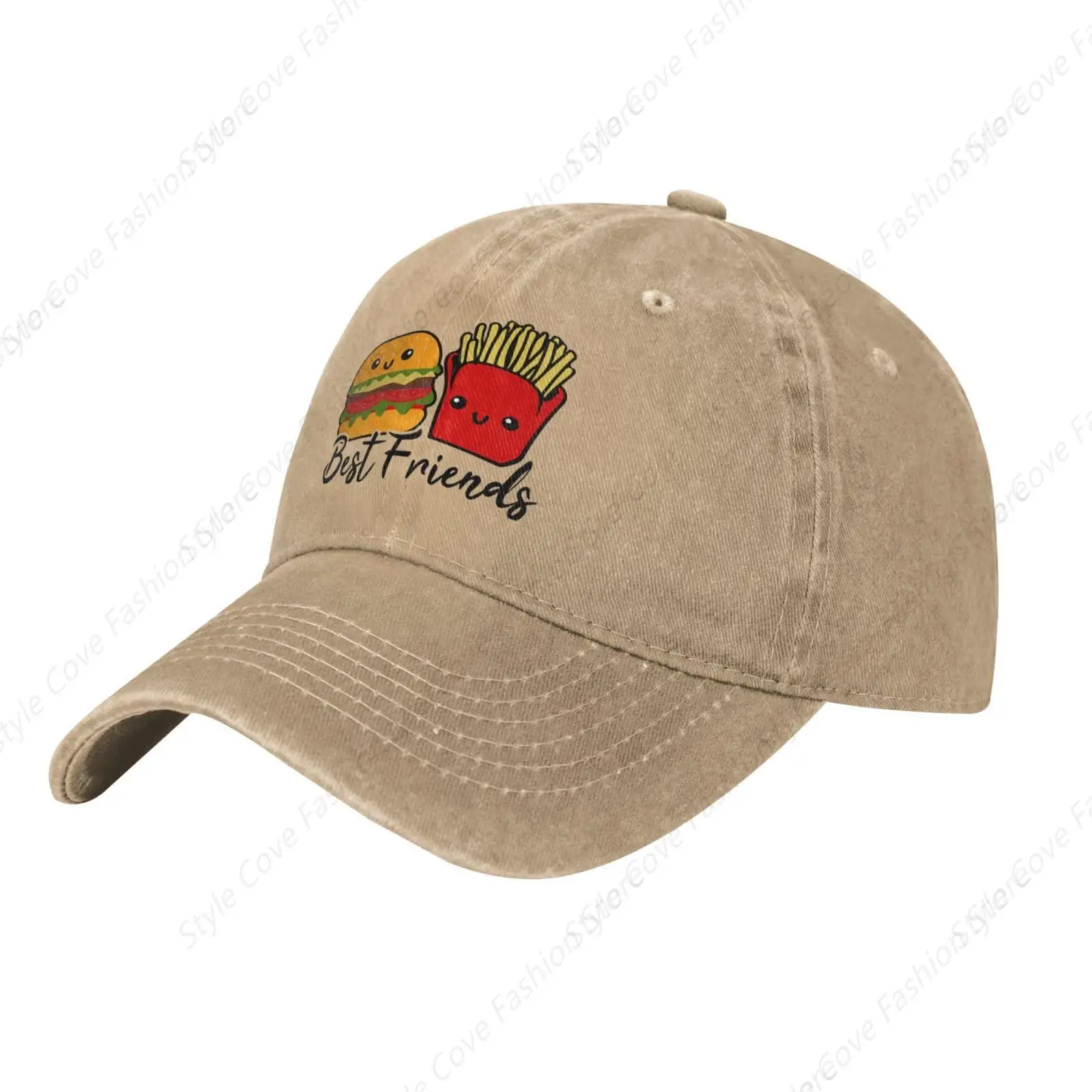 

Adult Vintage Trucker Dad Hat Hamburger Burger French Fries Baseball Cap Funny Cowboy Hat Pure Cotton Cap Men Women Baseball Cap