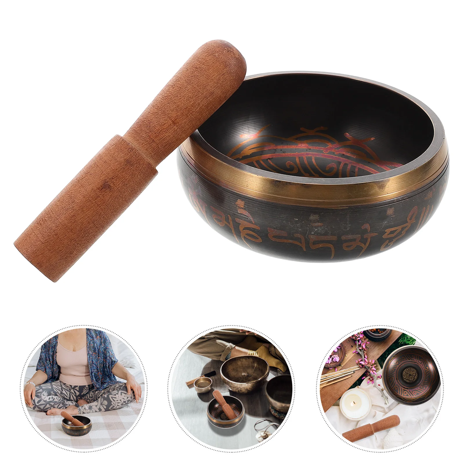 

Relaxation Singing Bowl Meditation Accessories Buddha Sound Music Copper
