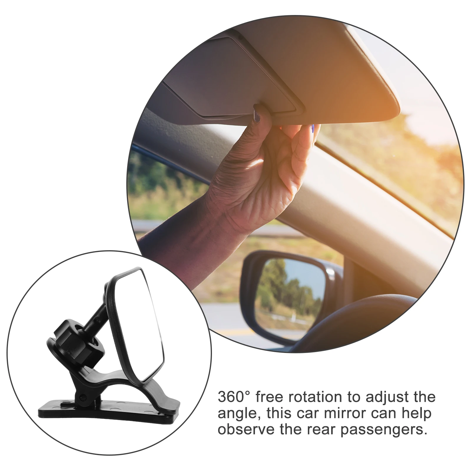 

360 Rotating Baby Rearview For Car Seat Wide Angle Infant Universal Fit Vehicle Rearview Adjustable Angle Safe Travel Backseat