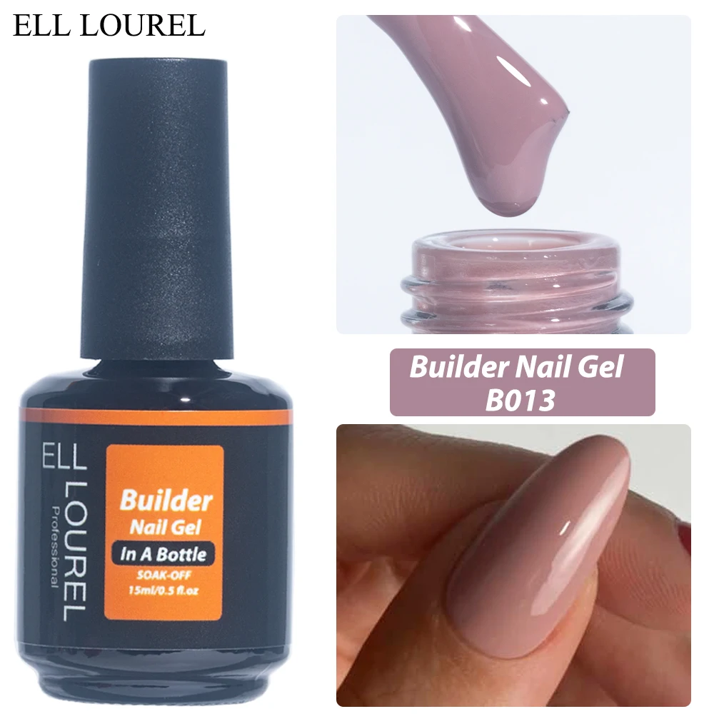 ELL LOUREL Nude Brown Builder Nail Gel Polish In A Bottle Strong Semi Permanent UV Acrylgel Hard  Gellak Manicure Nails Supplies