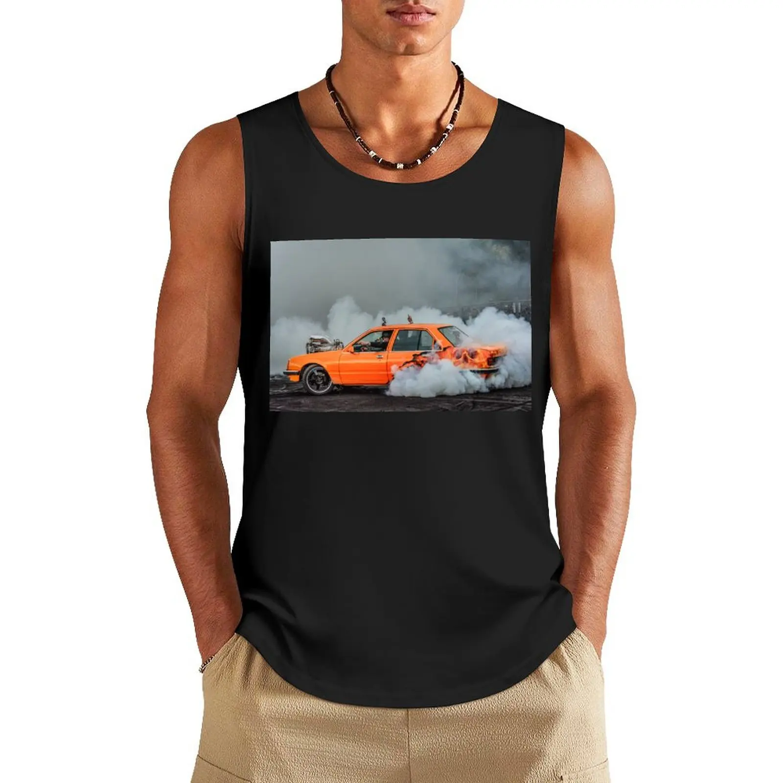 FROMHELL Motorfest Burnout Tank Top male top gym clothes men