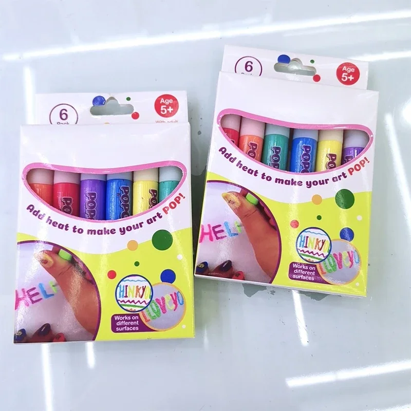 3D Heat Foaming DIY Bubble Painting Pen 6/12 Color Set Creative Stereoscopic Art Coloring Marker Pen New Watercolor Magic Pens