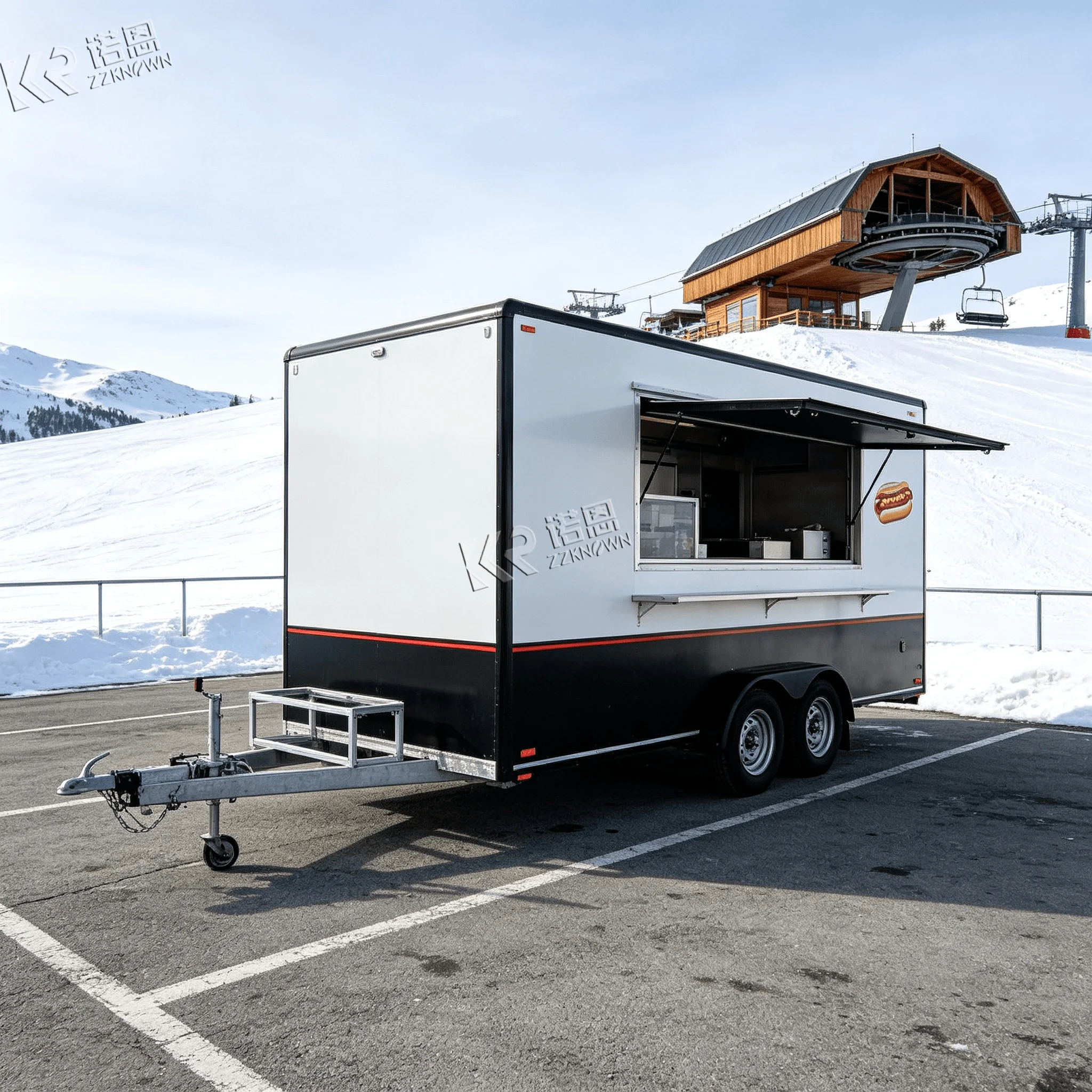 Custom Layout Mobile Food Trailer for Asian Noodle & Wok Cooking