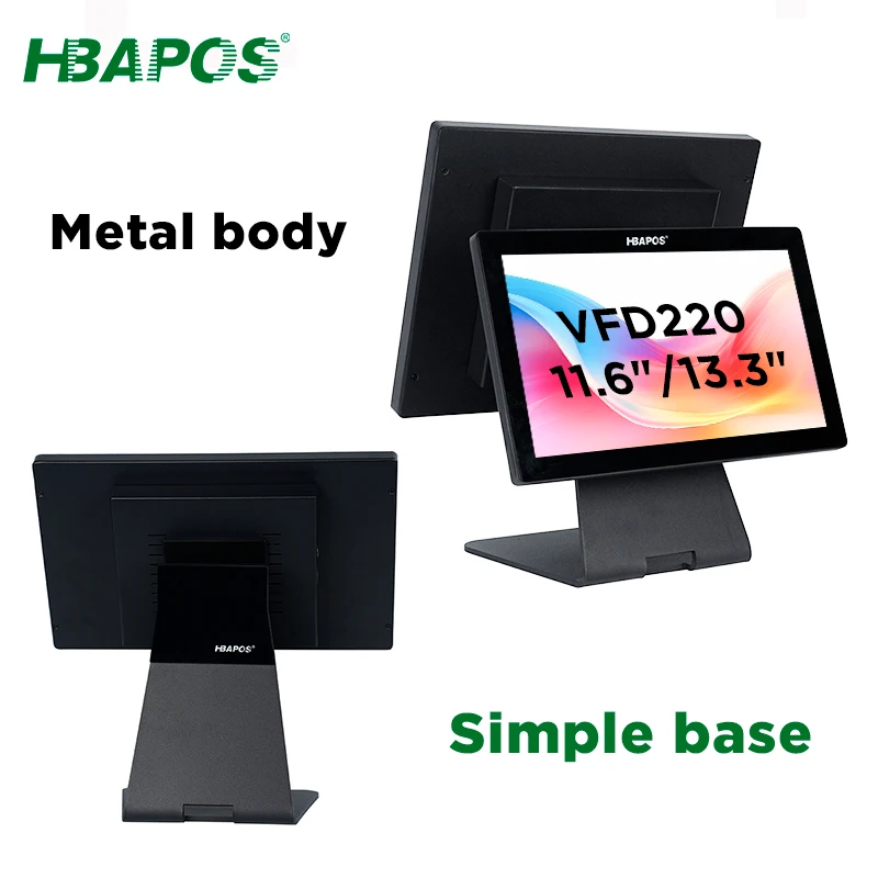 ATV&UTV15.6 + 11.6 Inch Touch Double Screen Pay Pos Machine Restaurant Ordering Till System
