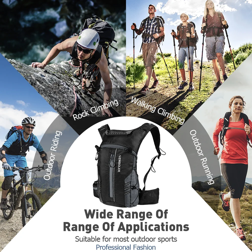NEWBOLER Outdoor Wasserabweisende Sporttasche Radfahren Trinkrucksack Reisen Wandern Klettern MTB Rennrad Rucksack – Detail 1