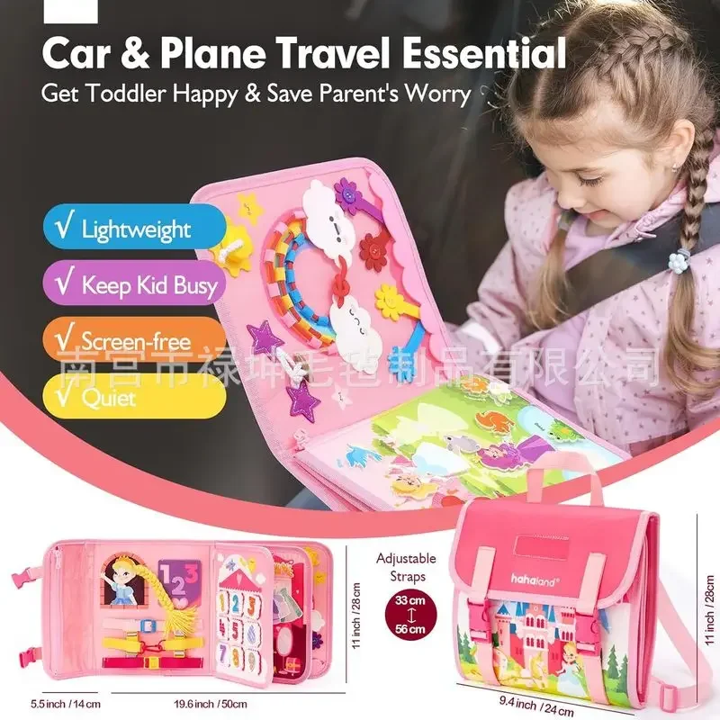 Princess Montessori Felt Busy Board Toddler Life Skill Learning Early Education Sensory Story Book Portable Kids Educational Toy view 4