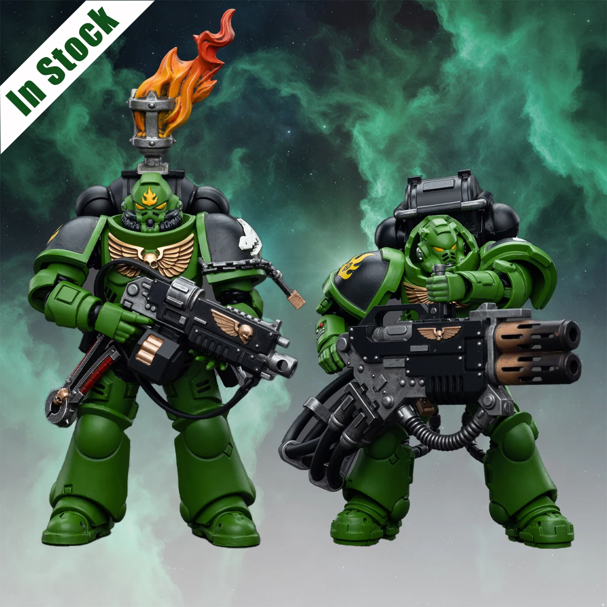 

JOYTOY Warhammer 40K Salamanders Intercessors Sergeant Tsek'gan Action Figure Tsek'gan Model Toy Brother Xavak Dolls Collection