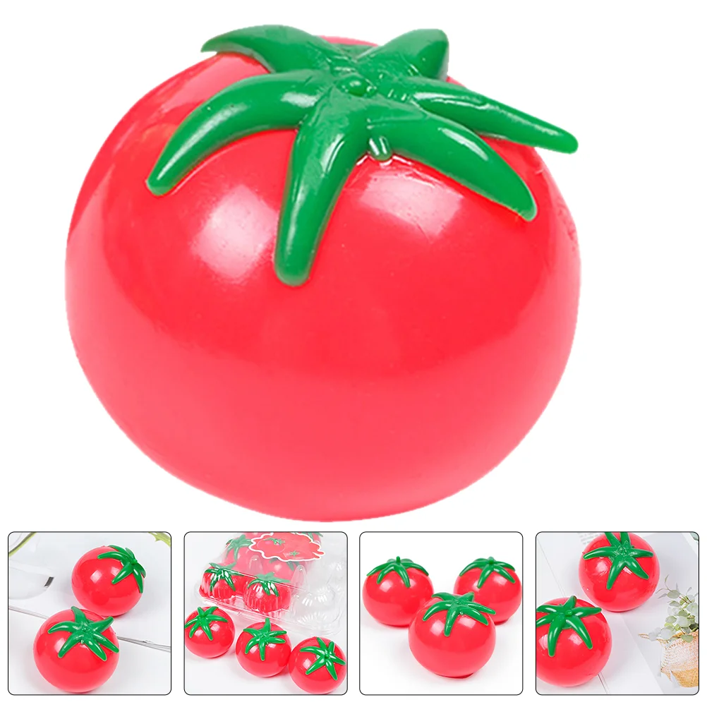 8 Pcs Decompression Toys Vent Boring Funny Stretchy Fake Fruit Tomato Squeeze