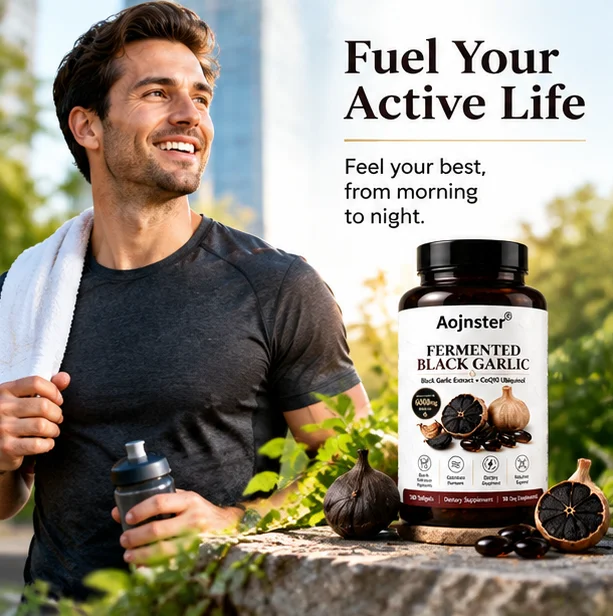 Fermented Black Garlic Softgels, Black Garlic Extract with CoQ10 Ubiquinol, 6000mg, 180 Softgels Dietary Supplement