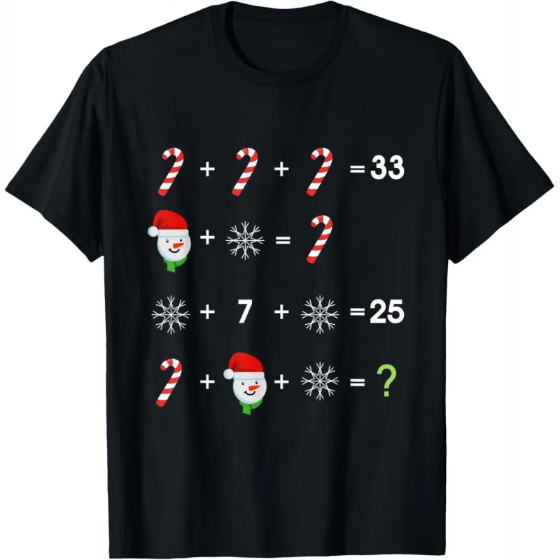 

Men's and Women's Sports and Leisure New Fashionable Short Sleeve Operation Test Fun Math Teacher Christmas Gift T-shirt