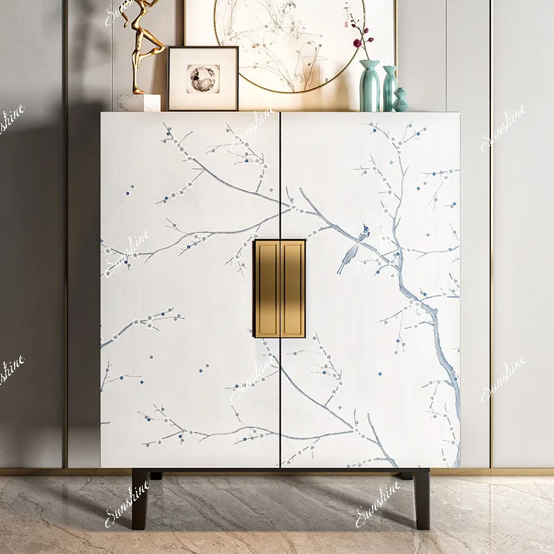 

New Chinese-style household five-layer solid wood shoe cabinet, simple and modern entrance hall cabinet