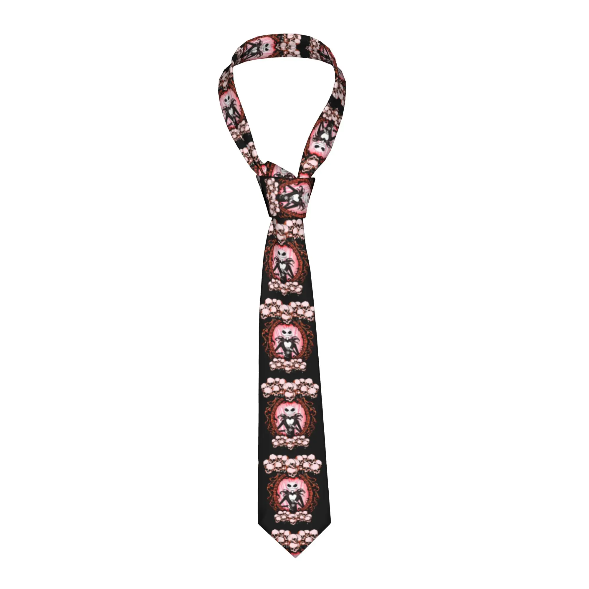 

Формальные галстуки с черепами Джека и Салли для мужчин, персонализированные, для вечеринок, по мотивам фильма «Кошмар перед Рождеством»