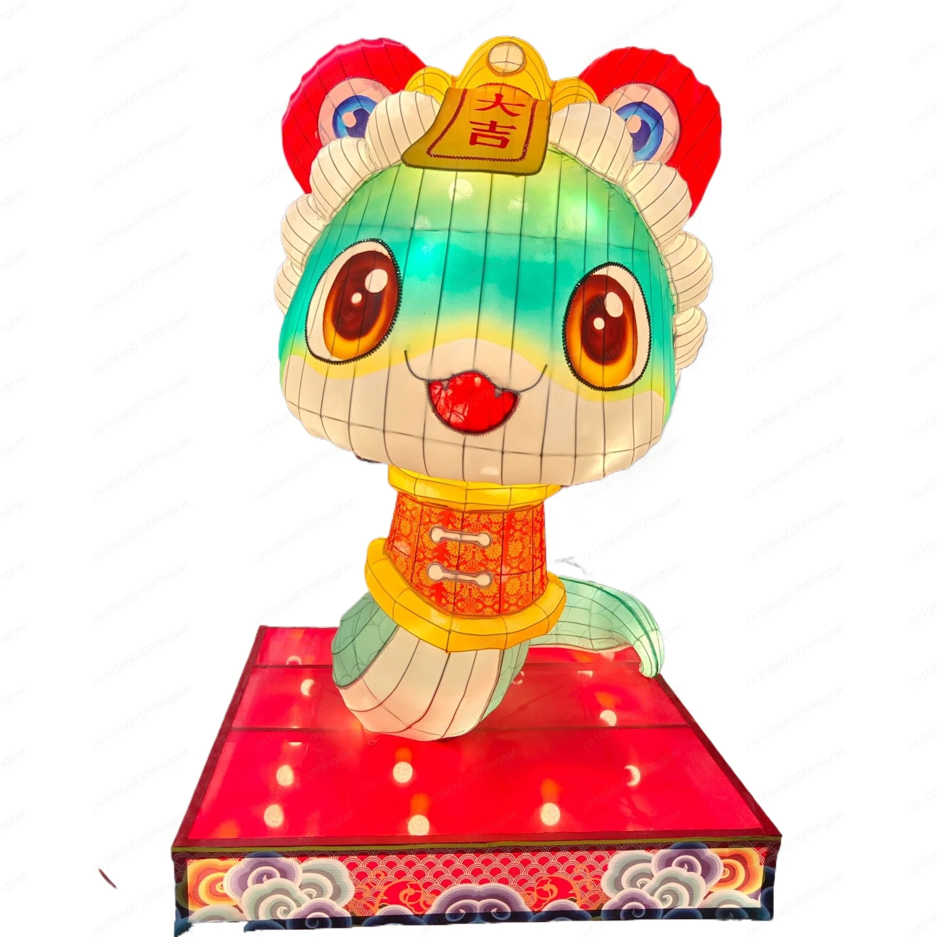 Large-Scale Light-Up Snake Lanterns - Cartoon Snake Festive Decorations for Cultural Tourism Scenic Spots & Festive Gatherings