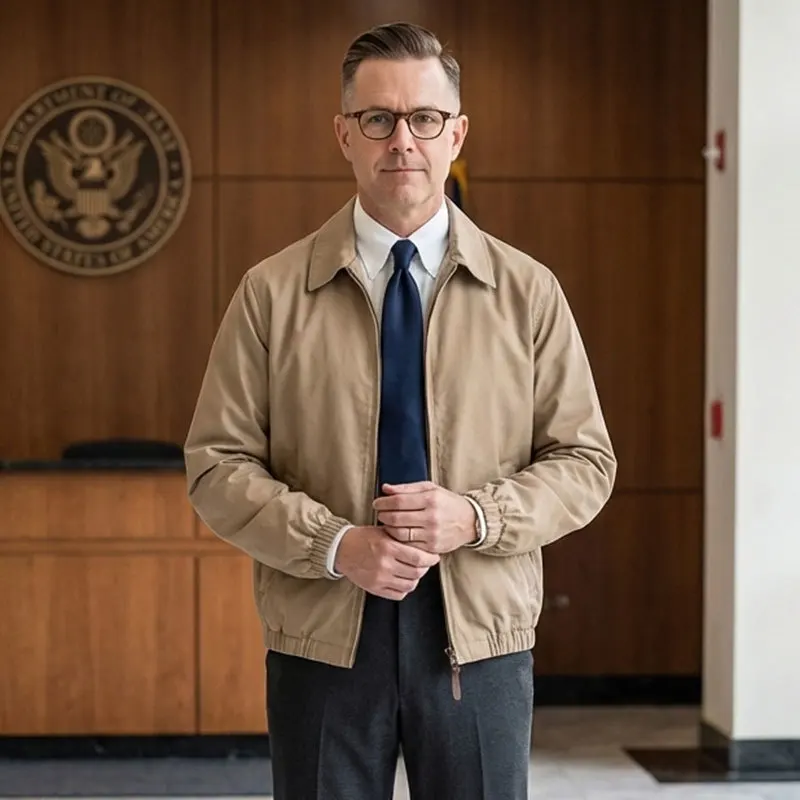 

Мужская хлопковая куртка в американском ретро-стиле с отложным воротником, повседневная деловая куртка для работы, классический крой, универсальная верхняя одежда на весну и осень