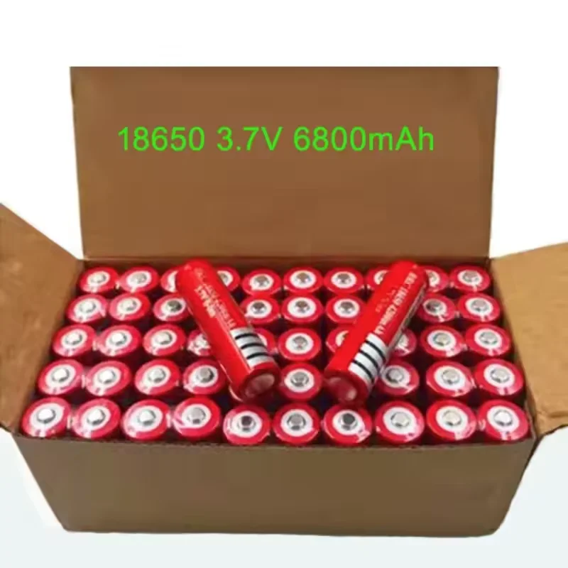 Universal 18650 Battery 3.7V 6800mAh Rechargeable High Capacity Li-ion for Flashlight, RC Toy, Remote Control