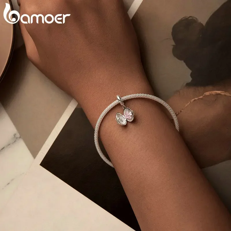 Bamoer 925 Sterling Silver Easter Rabbit Egg Charm Wedding Beads For Women Fit DIY Bracelet Necklace Easter Gift Jewelry
