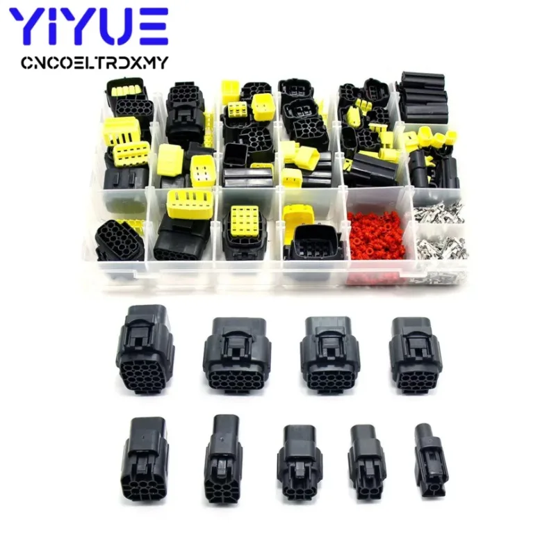 284/568pcs boxed car waterproof 1.8mm connector kit male and female pair terminal wire harness plug connector1-16 holes