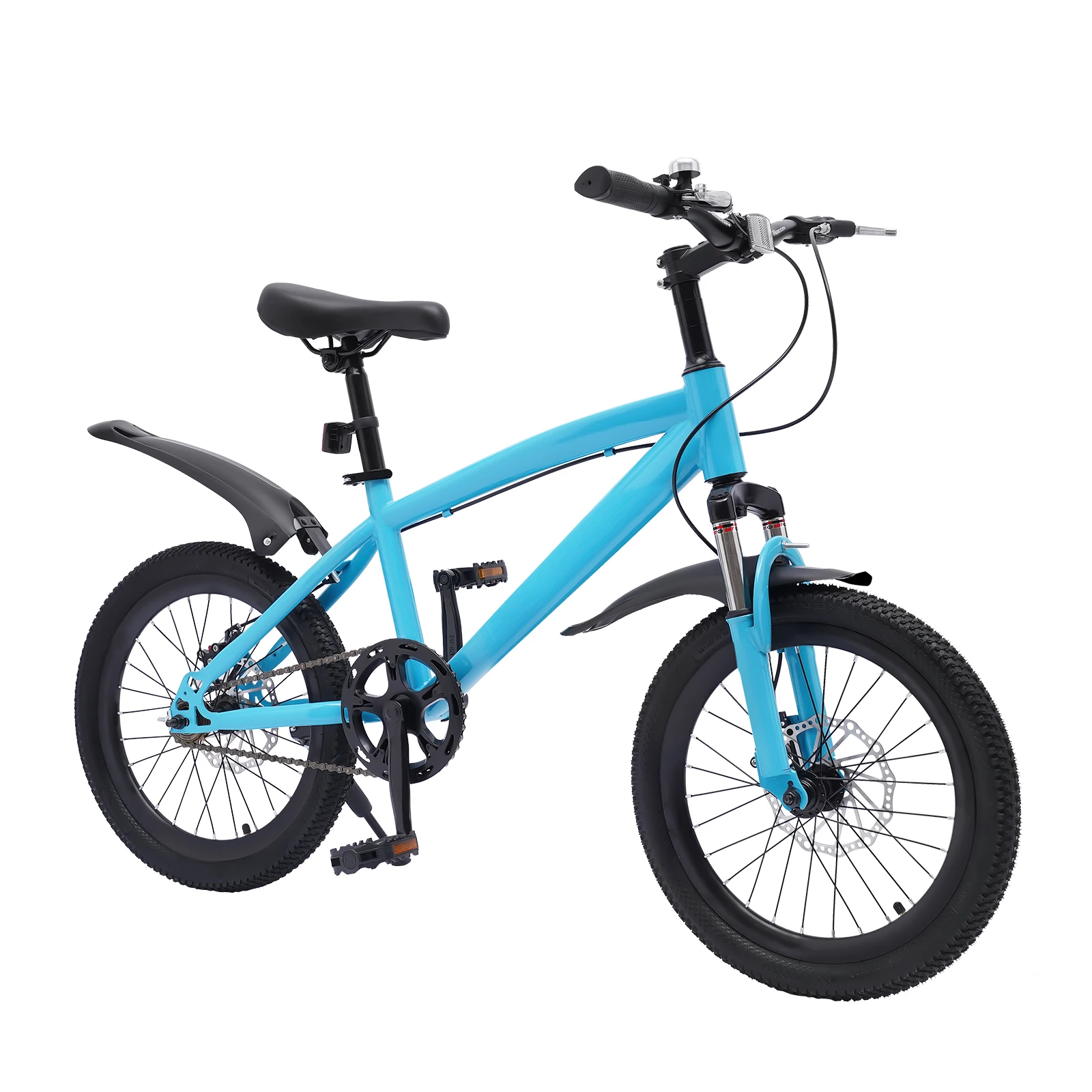 18 Inch Bicycle of Children Suitable for Children Height of 4.1-4.59ft High-carbon Steel Kids Bike with Tyre Pump