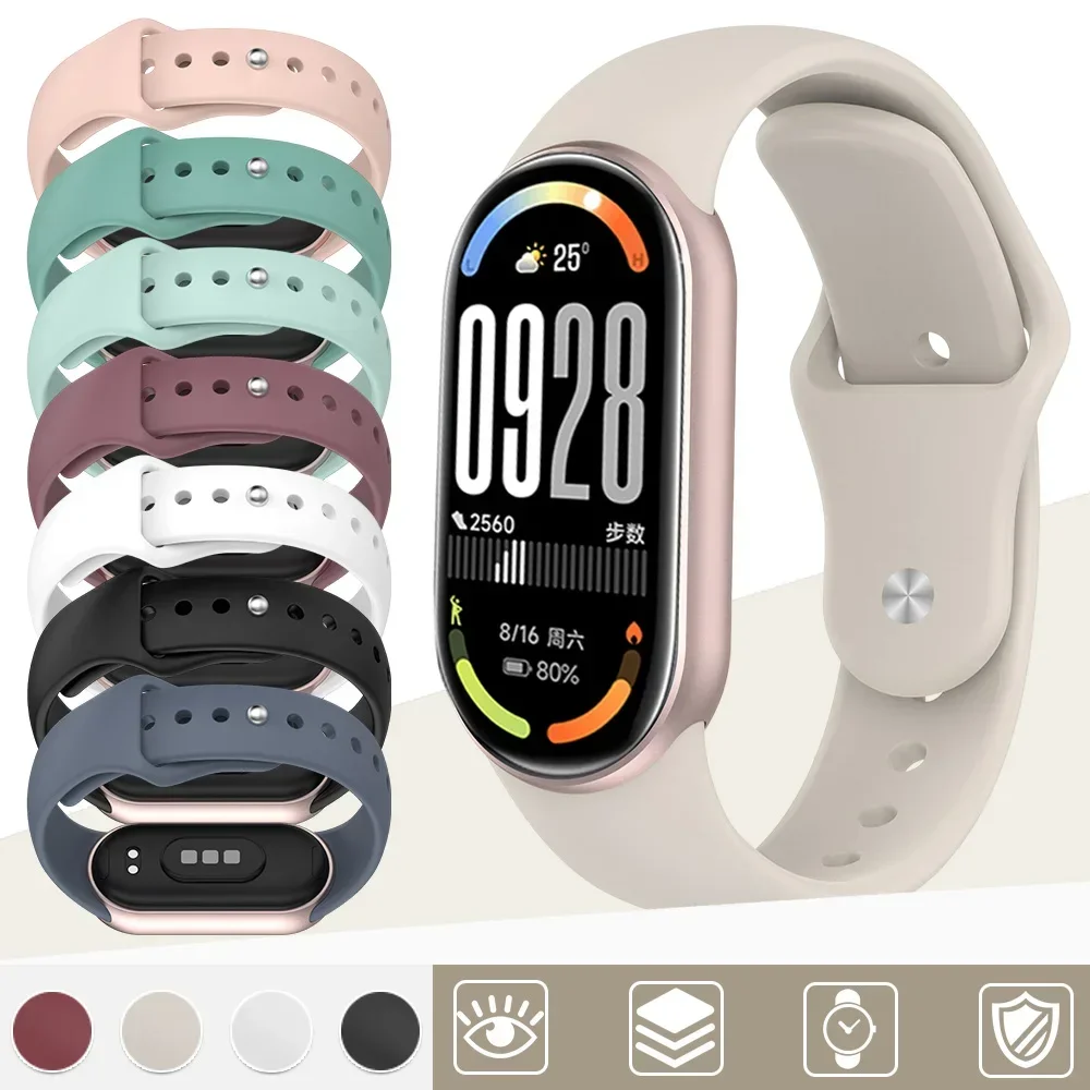 Replacement Silicone Strap For Xiaomi Mi Band 11 10 9 8 Sport Bracelet Correa Belt For Xiaomi Smart Band 11 Strap Accessories