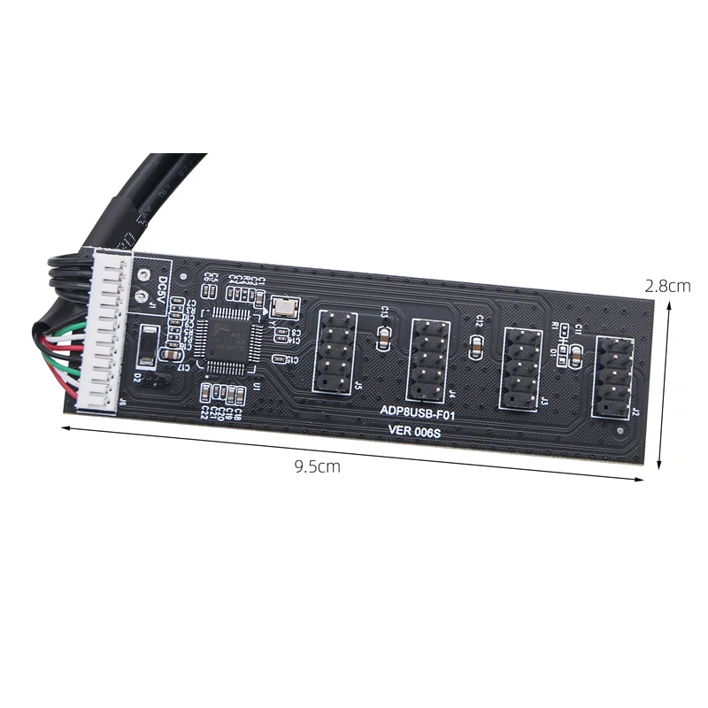 새로운 9핀-4x9핀 분배기-8 포트 USB2.0 허브 라이저 카드 FE2.1 칩 60cm 9핀 연장 케이블 데스크탑용 SATA 전원 공급 장치
