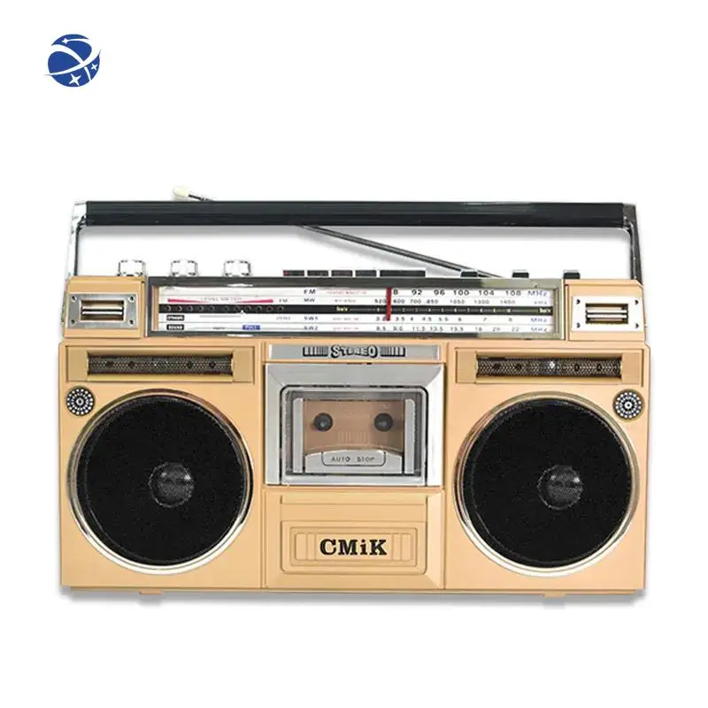 

YYHC New Designed Multi Functional Radio Speaker Portable Vintage Cassette Radio with Bluetooth USB Record