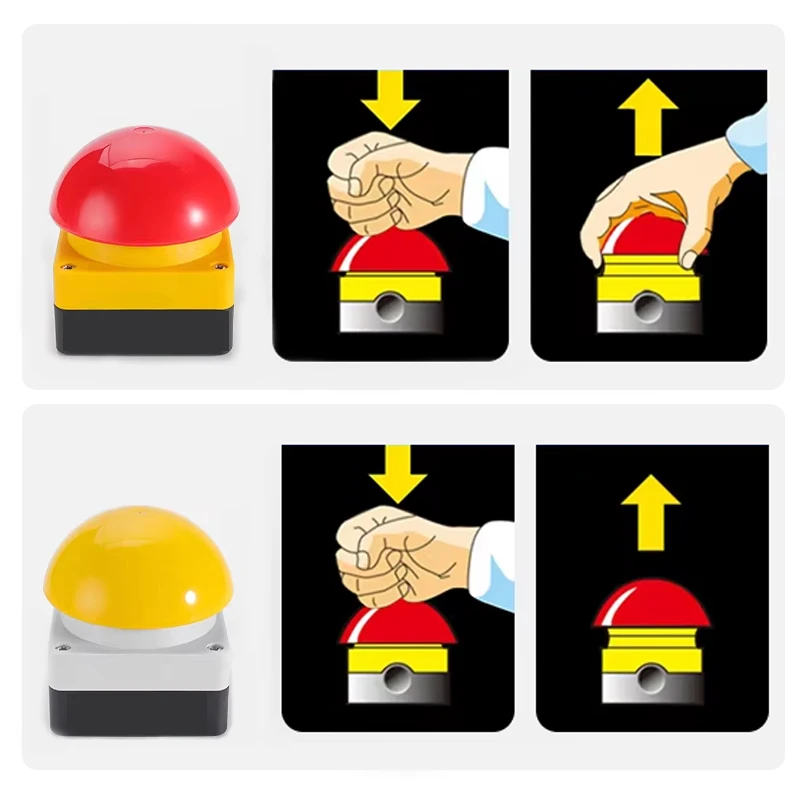 버섯형 돔 풋 페달 스위치 푸시 버튼 순간 리셋 스위치 응답 버튼 48V 600A 빨강/검정/노랑 색상