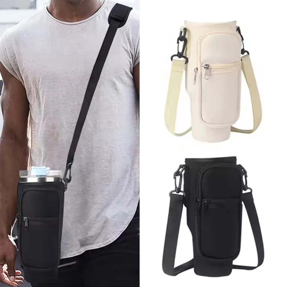 40oz Water Bottle Bag with Adjustable Strap Neoprene Water Cup Holder Drink Bottle Sleeve Carrier Bag Water Bottle Accessories